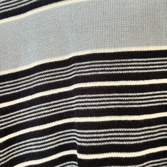 Made in Korea Men's Striped Crewneck Sweater - Navy and Light Blue - Picture 2 of 4